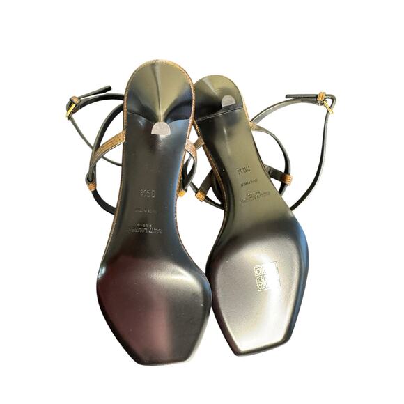 Saint Laurent NIB Cassandra 60mm Leather Sandals in Macadamia Brown Size 39.5 - Picture 9 of 11